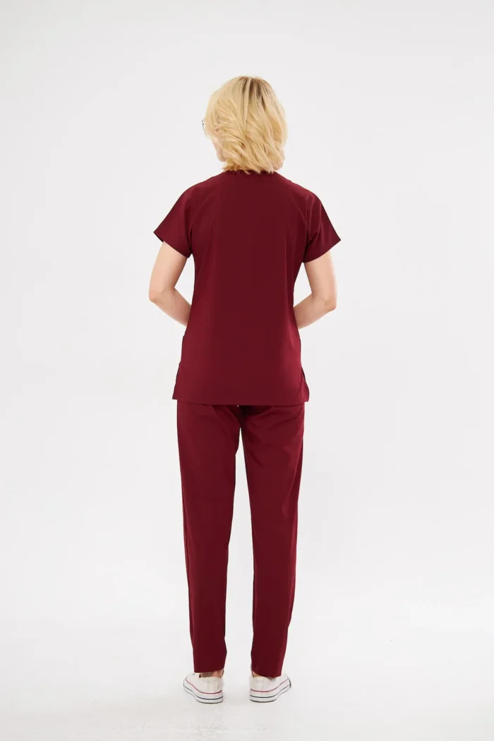 Bordo Kadın Konfor Üniforma Seti - Görsel 2