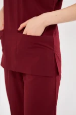 Bordo Kadın Konfor Üniforma Seti - Görsel 3