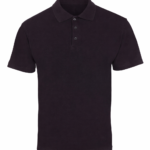 Siyah Pike Kumaş Polo Yaka T-Shirt