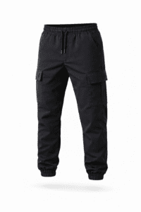 Siyah Kargo Cepli Jogger İş Pantolonu – Gabardin Kumaş Lastikli Paça Çok Cepli Dayanıklı Model