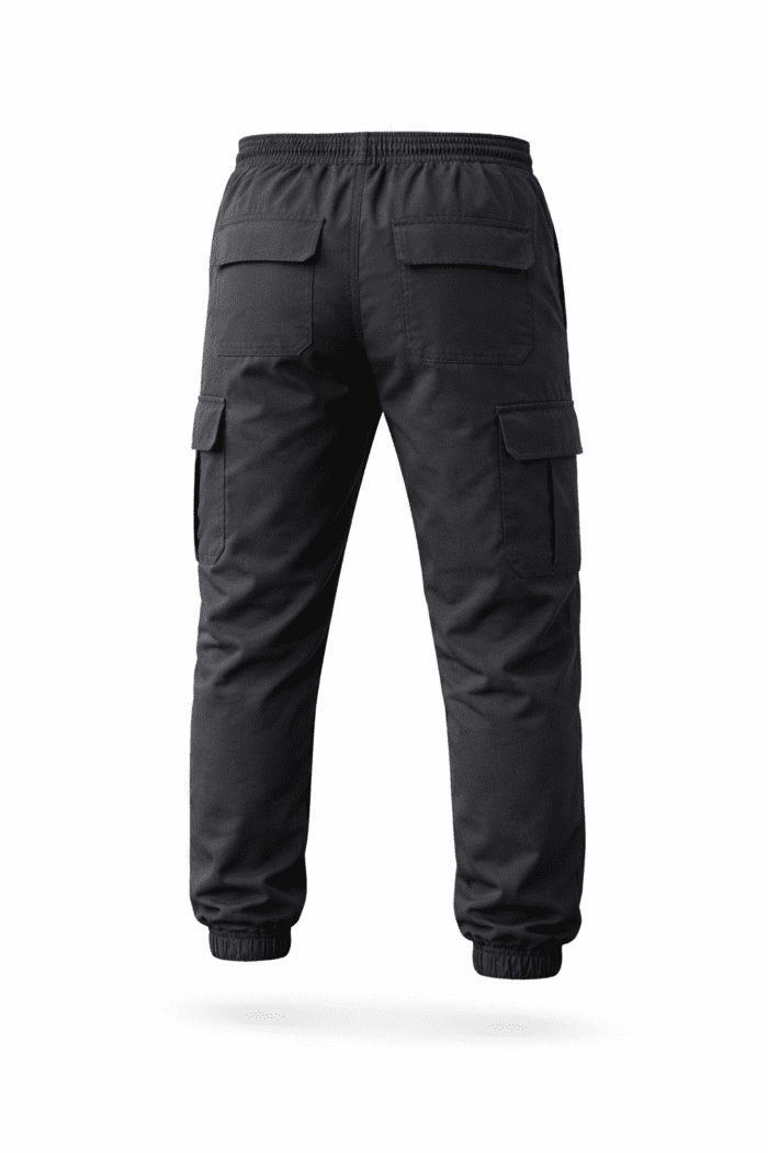 Antrasit Gri Kargo Cepli Jogger İş Pantolonu – Gabardin Kumaş Lastikli Paça Dayanıklı Model - Görsel 2