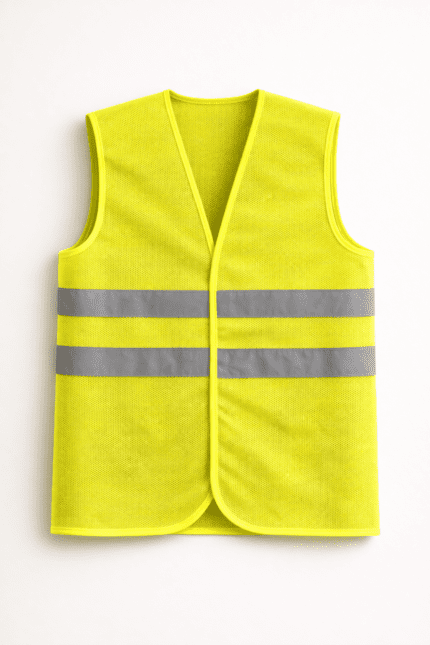 Sarı fileli güvenlik yeleği hafif nefes alabilir model önden görünüm