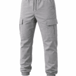 Antrasit gri kargo cepli jogger iş pantolonu önden görünüm lastikli paça