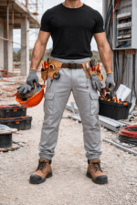 Antrasit Gri Kargo Cepli Jogger İş Pantolonu – Gabardin Kumaş Lastikli Paça Çok Cepli Dayanıklı Model - Görsel 2