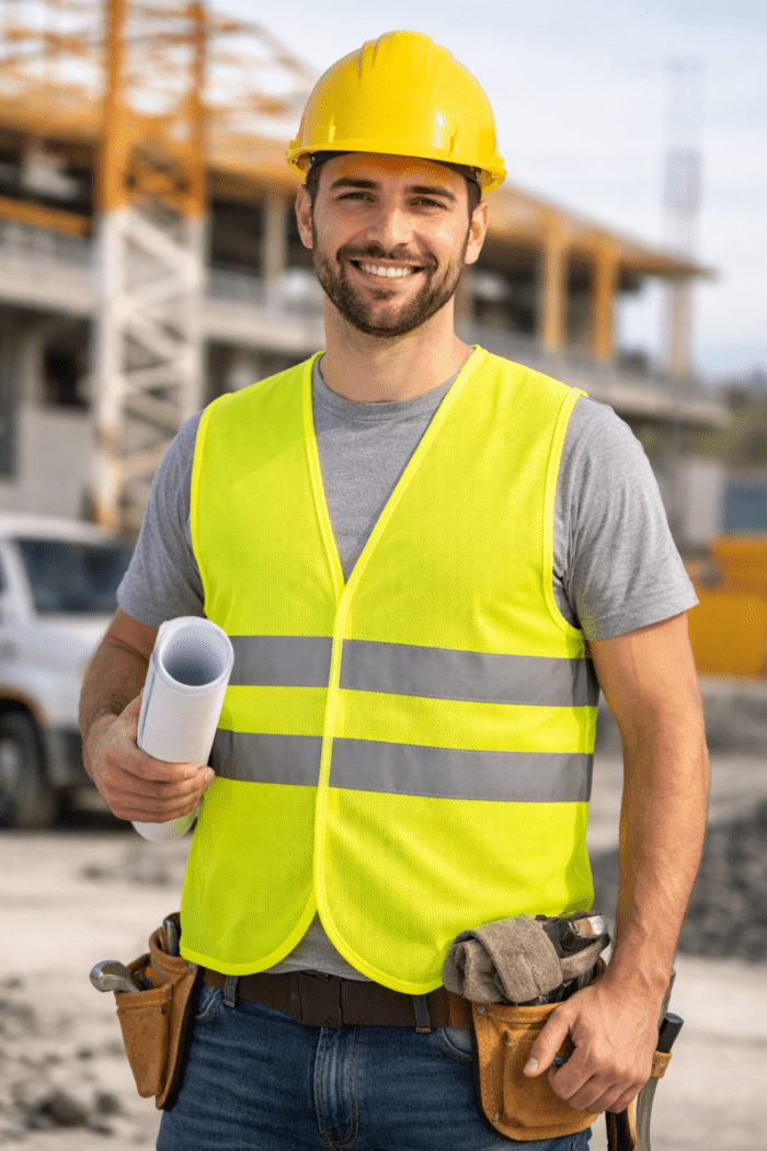 👉 reflektörlü fileli iş yeleği işçi üzerinde kullanım yüksek görünürlüklü yelek