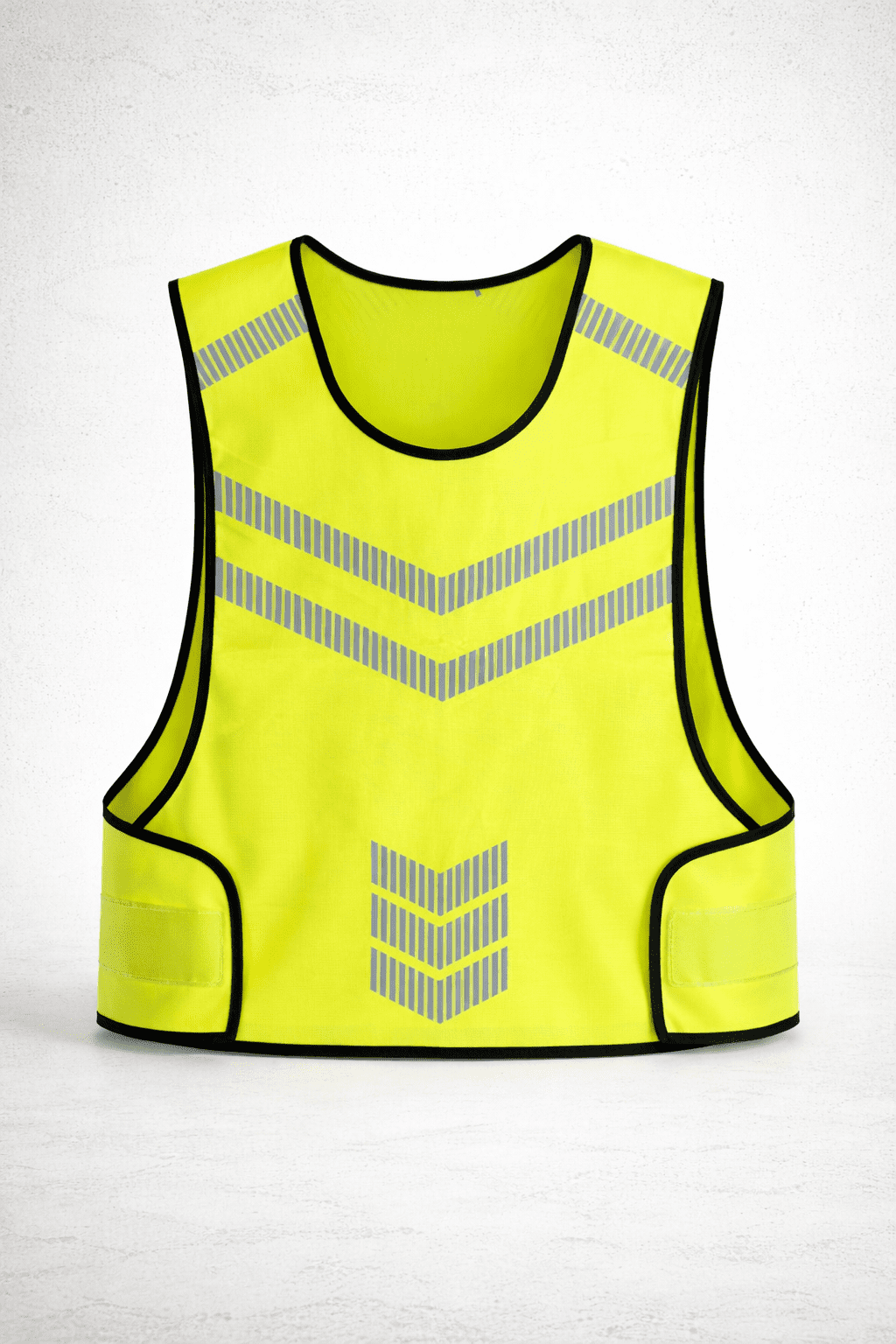 👉 reflektörlü fileli iş yeleği cırt cırtlı fosforlu güvenlik yeleği ön görünüm