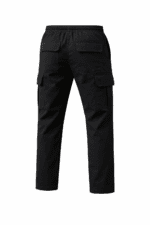 Siyah Kargo Cepli İş Pantolonu – Gabardin Kumaş Düz Paça Dayanıklı Model - Görsel 3