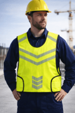 👉 reflektörlü fileli iş yeleği işçi üzerinde kullanım yüksek görünürlüklü yelek