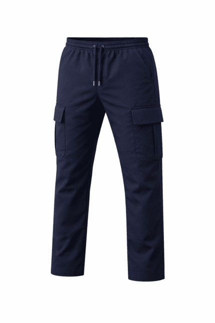 Lacivert kargo cepli iş pantolonu önden görünüm dayanıklı gabardin kumaş