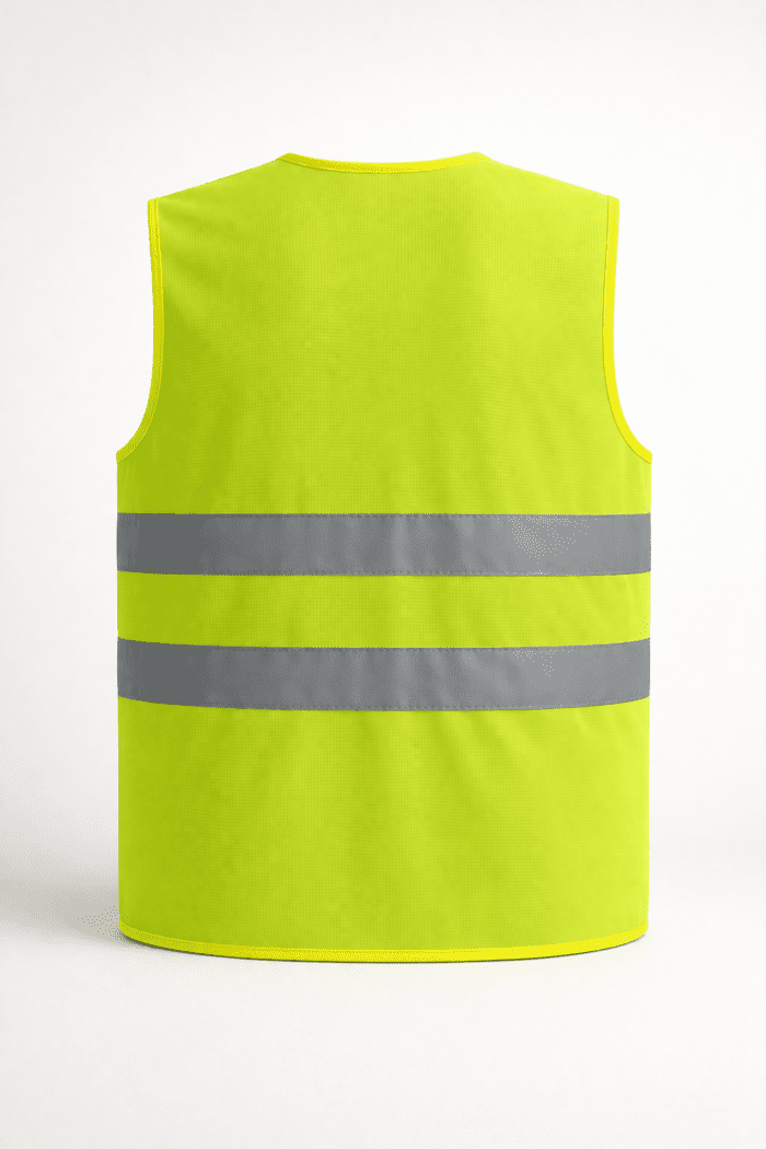 🖼️ ARKA GÖRSEL 👉 reflektörlü iş yeleği arka görünüm reflektif şeritli güvenlik yeleği