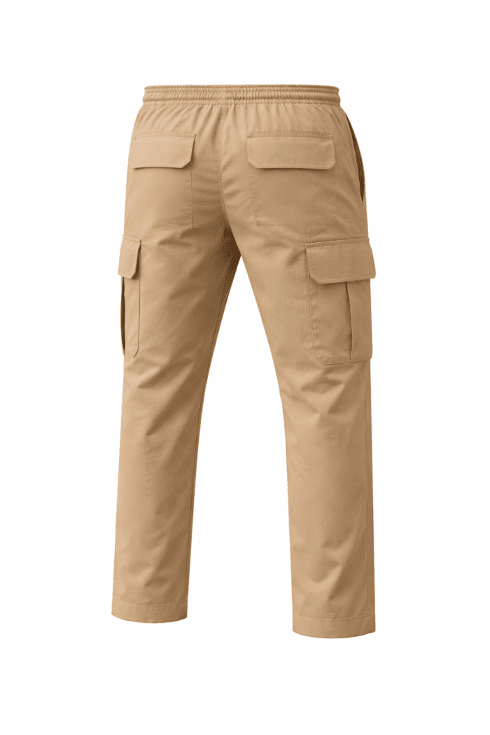 Bej Kargo Cepli İş Pantolonu – Gabardin Kumaş Düz Paça Dayanıklı Model - Görsel 3