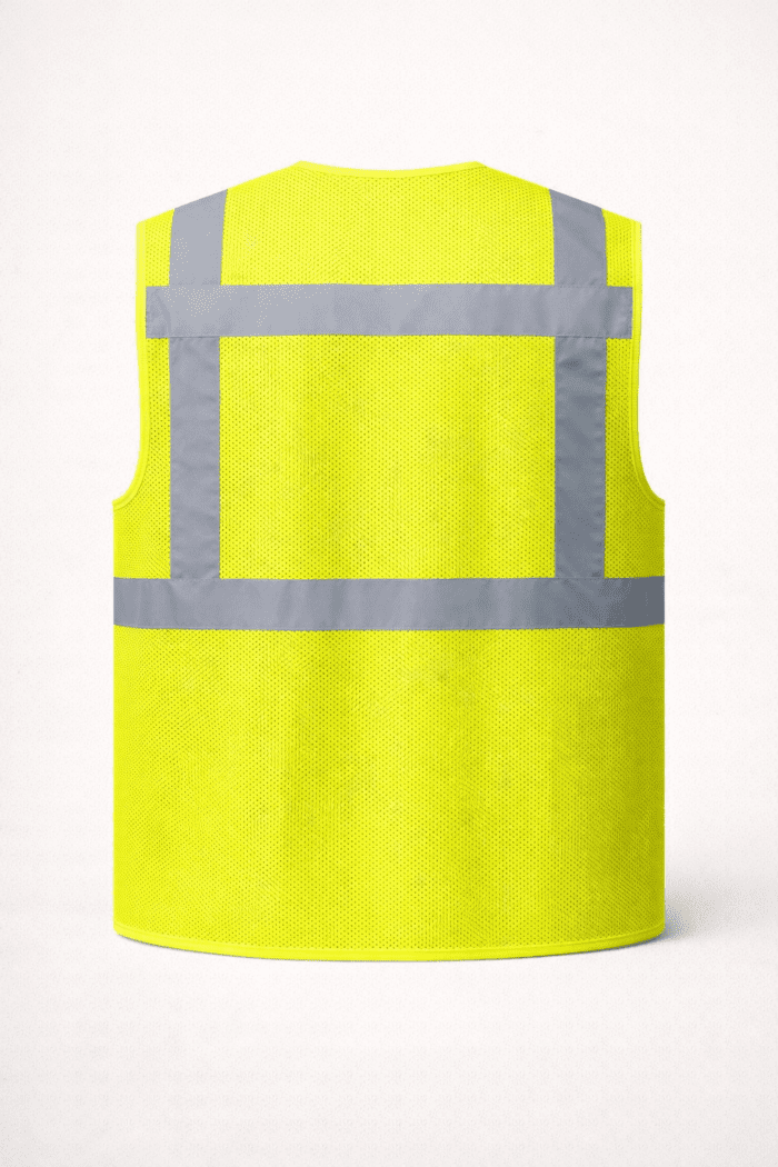 🖼️ ARKA GÖRSEL 👉 reflektörlü fileli iş yeleği arka görünüm reflektif şeritli