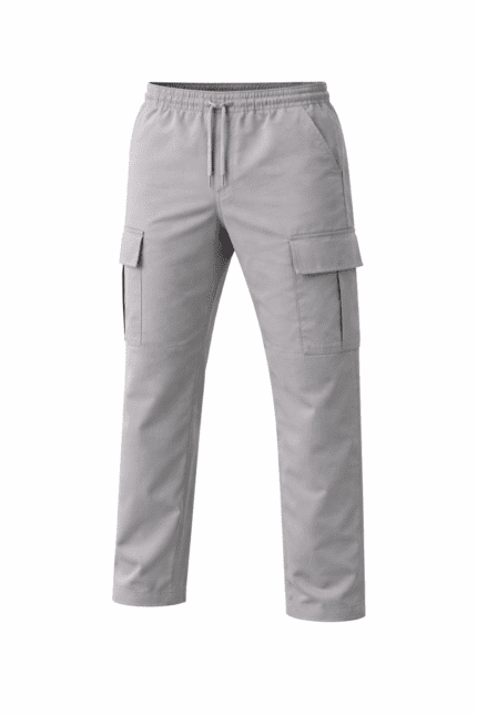Gri kargo cepli iş pantolonu önden görünüm dayanıklı gabardin kumaş