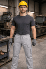 Gri Kargo Cepli İş Pantolonu – Gabardin Kumaş Düz Paça Dayanıklı Model - Görsel 3