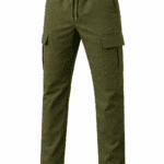 Haki yeşil kargo cepli iş pantolonu önden görünüm dayanıklı gabardin kumaş
