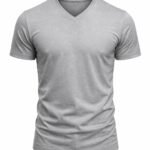 Antrasit v yaka iş tişörtü önden görünüm %100 pamuklu nefes alan doku