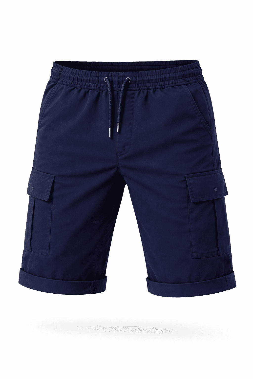 Lacivert Kargo İş Şortu Ön Detay Lacivert kargo cepli iş şortu önden görünüm dayanıklı gabardin kumaş