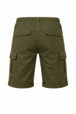 Haki Yeşil Kargo Cepli İş Şortu – Likralı Gabardin Lastikli Bel Esnek Dayanıklı Model - Görsel 3