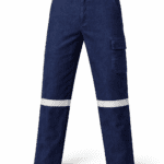 Denim kargo iş pantolonu önden görünüm reflektör şeritli dayanıklı kumaş