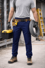 Lacivert Kargo Cepli Jogger İş Pantolonu – Gabardin Kumaş Lastikli Paça Dayanıklı Model - Görsel 2