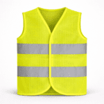 Çocuk reflektörlü ikaz yeleği yüksek görünürlüklü model önden görünüm