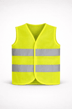 Çocuk reflektörlü ikaz yeleği yüksek görünürlüklü model önden görünüm