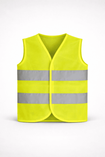 Çocuk reflektörlü ikaz yeleği yüksek görünürlüklü model önden görünüm