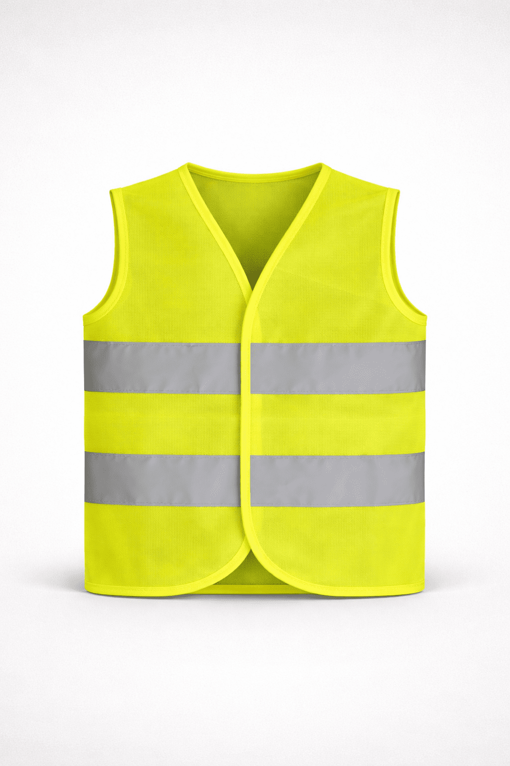 Çocuk Reflektörlü İkaz Yeleği Tasarımı Çocuk reflektörlü ikaz yeleği yüksek görünürlüklü model önden görünüm