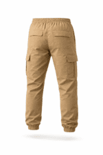 Bej Kargo Cepli Jogger İş Pantolonu – Gabardin Kumaş Lastikli Paça Dayanıklı Model - Görsel 2