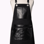 Siyah Deri Detaylı Barista Önlüğü Modelleri - ProÜniforma