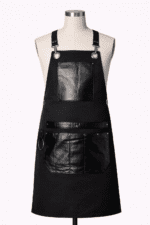 Siyah Deri Detaylı Barista Önlüğü Modelleri - ProÜniforma