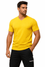 Sarı V Yaka Tişört – Dayanıklı ve Rahat İş Modeli - Görsel 2