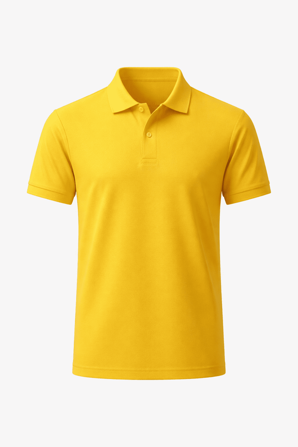Sarı Polo Yaka Tişört Ön Görünüm Pamuklu Doku Sarı polo yaka tişört önden görünüm kurumsal tasarım