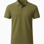 Haki yeşil iş tişörtü önden görünüm nakışa uygun model