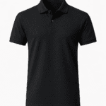 Siyah polo iş tişörtü önden görünüm kurumsal tasarım