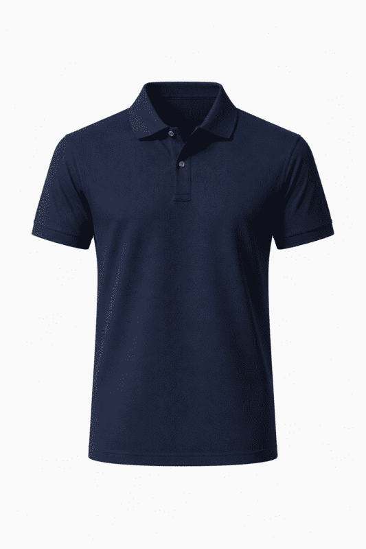 Lacivert polo yaka tişört önden görünüm kurumsal tasarım