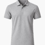 Gri polo yaka tişört önden görünüm kurumsal tasarım