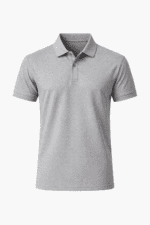 Gri polo yaka tişört önden görünüm kurumsal tasarım
