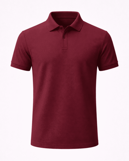 Bordo polo yaka tişört modelinde nakışlı kurumsal personel kıyafeti