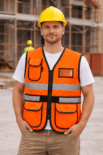 Turuncu Reflektif Usta Yeleği – Çok Cepli Profesyonel Saha Yeleği - Görsel 2