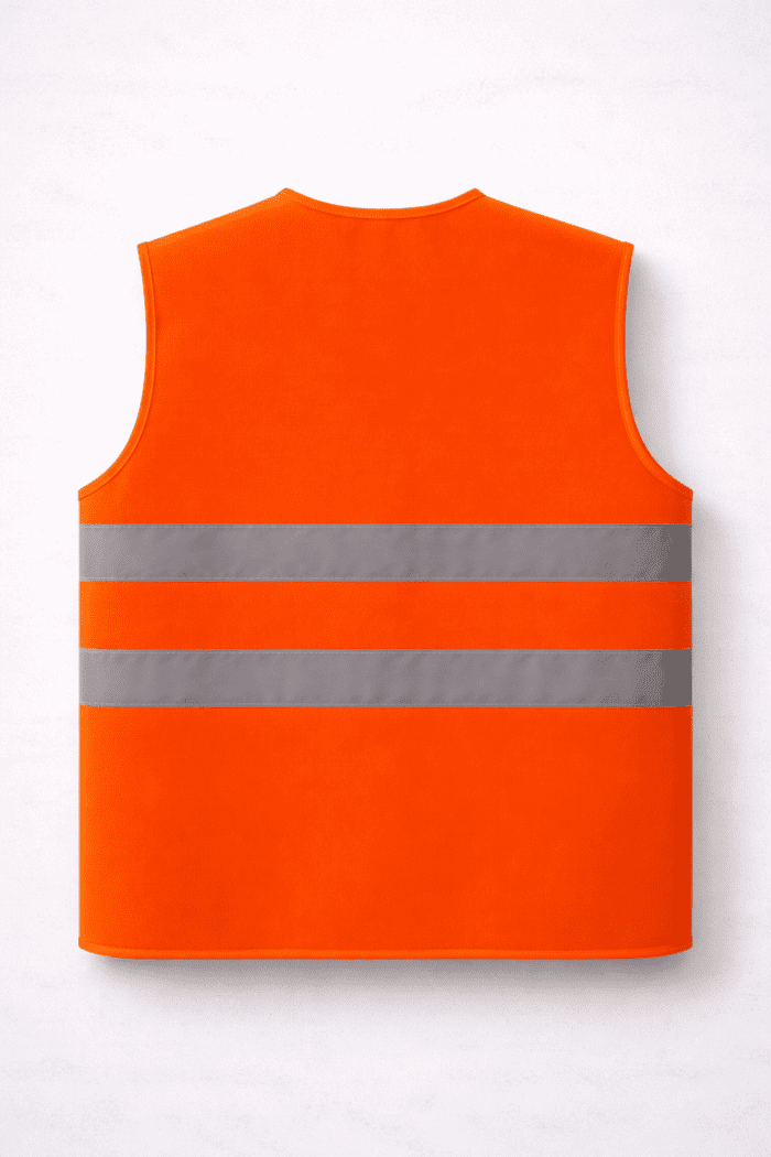 Turuncu Reflektif Güvenlik Yeleği – Çift Bantlı Hafif Saha Modeli - Görsel 3