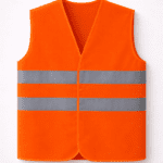Turuncu reflektif güvenlik yeleği çift bantlı hafif model önden görünüm