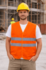 Turuncu Reflektif Güvenlik Yeleği – Çift Bantlı Hafif Saha Modeli - Görsel 2