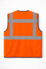 Turuncu Reflektif Çalışma Yeleği – Çok Cepli Endüstriyel Saha Modeli - Görsel 3