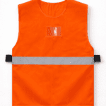 Turuncu Reflektörlü İş Güvenliği Yeleği hafif tasarım önden görünüm