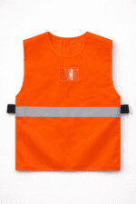 Turuncu Reflektörlü İş Güvenliği Yeleği hafif tasarım önden görünüm