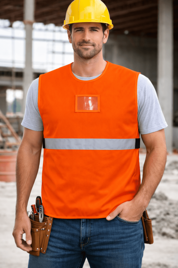 Turuncu Reflektörlü İş Güvenliği Yeleği – Hafif Hi-Vis Saha Yeleği - Görsel 2