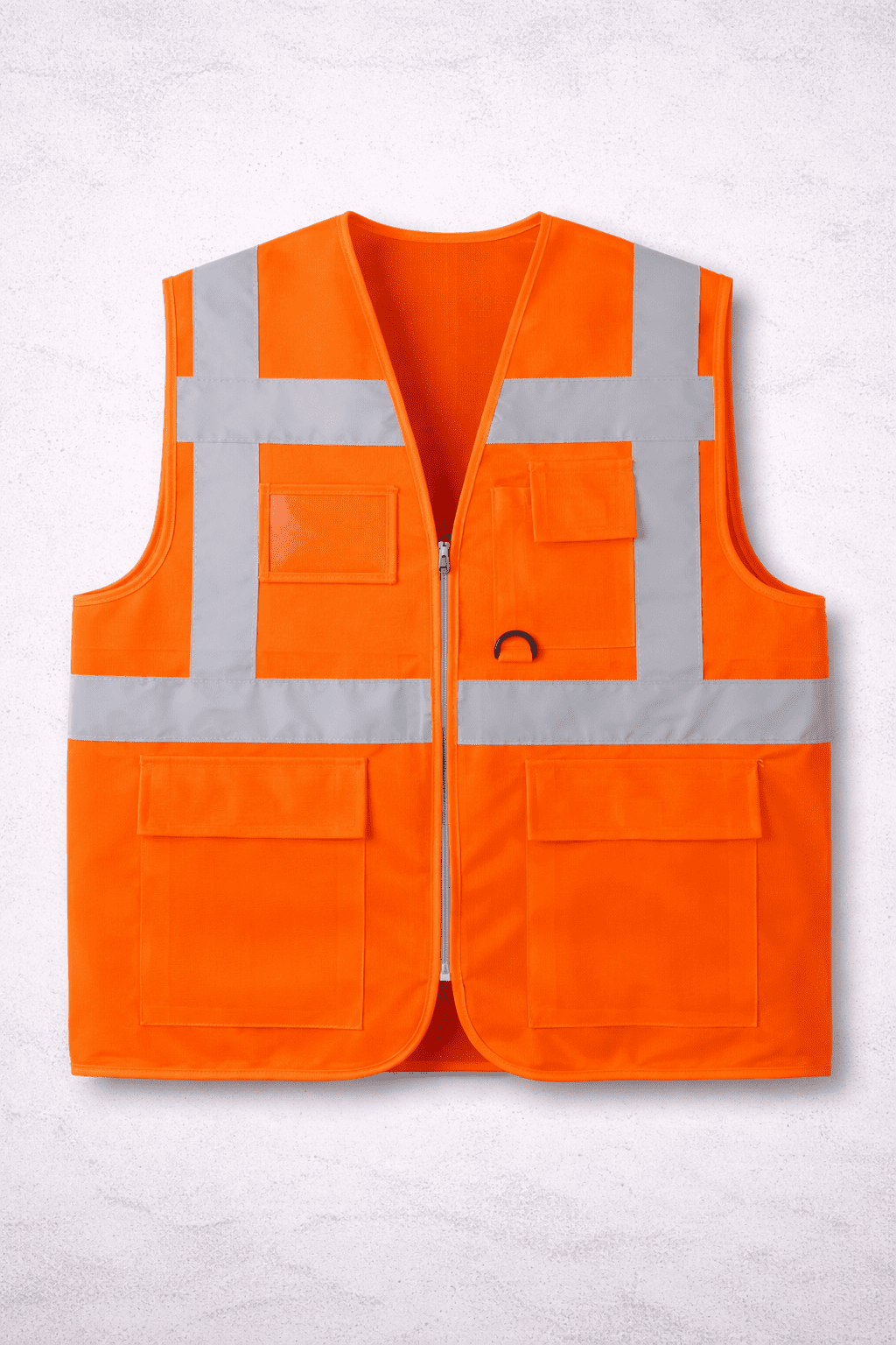 Turuncu Reflektif Çalışma Yeleği Tasarımı Turuncu reflektif çalışma yeleği çok cepli endüstriyel model