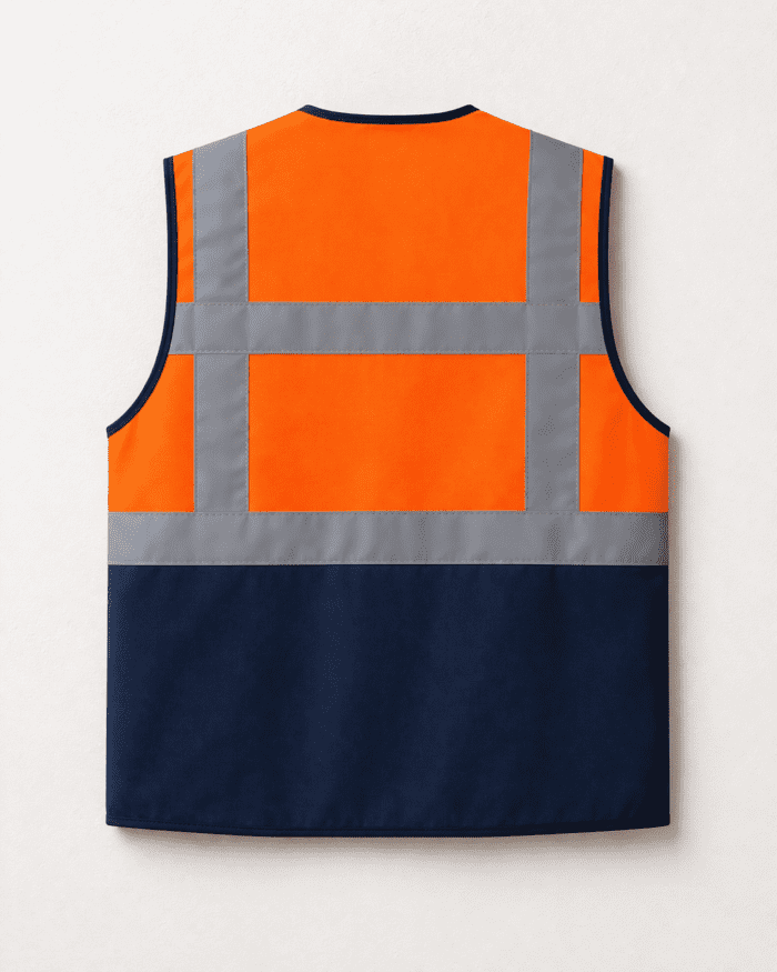 Turuncu Reflektif Teknik Yelek – Çok Cepli Profesyonel Saha Yeleği - Görsel 3