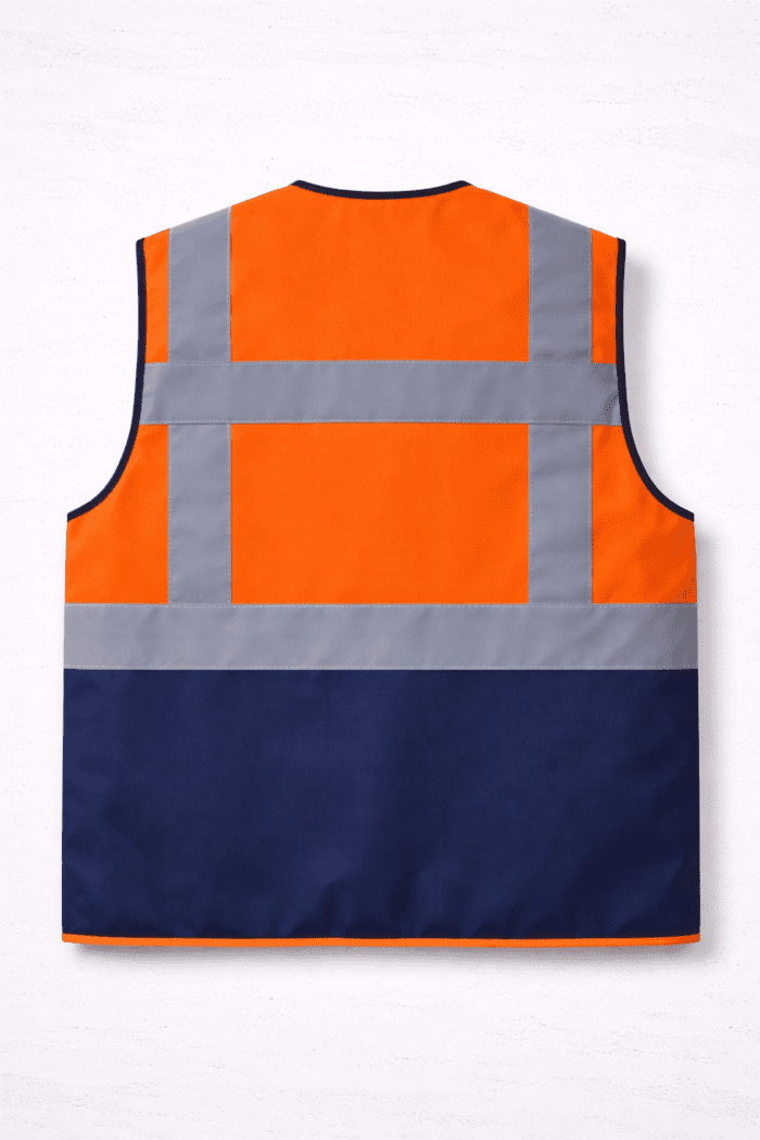 Turuncu Çok Cepli Reflektörlü Saha Yeleği – Profesyonel Şantiye Modeli - Görsel 3